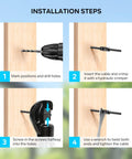 Installation steps for Black Matte Finish Cable Railing Kit And Hardware For Wood Posts With T316 Stainless Steel Marine Grade Fittings.