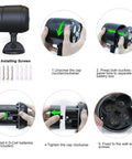 Installation steps for Two Pack Outdoor Motion Sensor Lights With 6000K LED Spotlight Battery Powered 8W 600 Lumen Security Lights