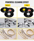 Keep Your Wax Crack Free With This Sleek Six Liter Ultrasonic Record Cleaner Holds Eight Vinyl Spinners Features Rust Proof Steel And Automatic Drying Rack For Fresh Turntables; before and after cleaning visuals.