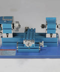 Mini Motorized Lathe Machine For Diy Enthusiasts And School Tech Classes Precision Engine Turning Tool, blue compact design for precision tasks.