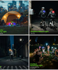 HD03 EDC Rechargeable Clip On Flashlight With 680 Lumens 8 Modes showcasing diverse lighting for camping, cycling at night, urban, and party use.
