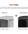 Comparison of chamfered edges on Eklind #19710 vs TEKTON #KLX82055 for Three Sixteenth Inch Ball End Hex T Handle Key With Side Drive And Big Comfortable Grip For Loosening Stubborn Fasteners Perfect For Auto Work And DIY Projects.