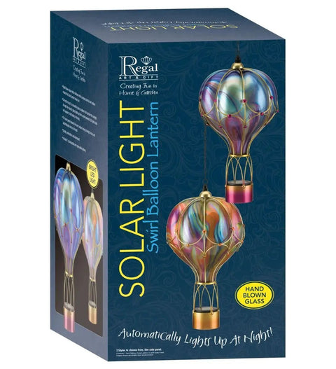Box of Hot Air Balloon Solar Lantern With LED Lights Hanging Outdoor Lamp Waterproof And Portable For Garden Patio And Pathway