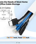 126 Inch Cord Hider Kit For TV Wall Mounts And Home Offices showing wires inside paintable white cover, 8x15.7 inch rails.