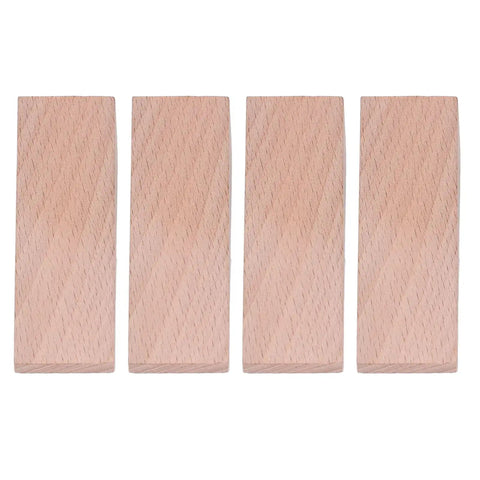 Four Pack Wooden Door Stops Anti Slip Nail Free For Doors In Living Room, Bedroom, And Bathroom Seams, Beech Wood, Top View