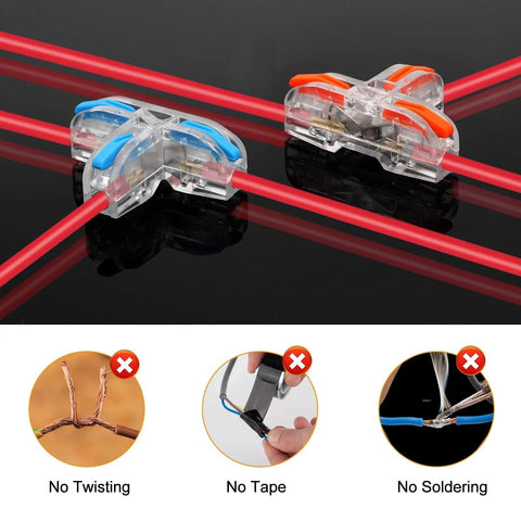 Three Way Lever Nut Wire Connectors Kit With T Shape Compact Design For Easy Push In Wiring No Fuss Quick Connectors with red wires