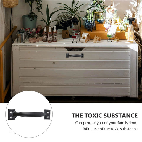 8 Piece Black Barn Door Handles For Wooden Fences And Cabinets, Vintage Gate Handles For Kitchen Cupboards, Furniture Drawers, And Cabinet Hardware, 6 Inch Durable Pull Handles For Modern Rustic Home Decor installed on a white cabinet.