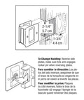 Diagram showing installation for Pocket Door Privacy Lock With Pull Brass Finish, Quick Replacement For Old Or Damaged Pocket Doors.