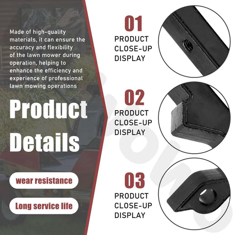Heavy Duty Beefed Up Control Arm Replacement For Quest E S Series And Time Cutter Z Master Lazer Z Lawn Mowers Fits 34 Inch 42 Inch 50 Inch Decks with black steel close-up details
