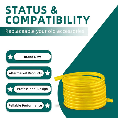 Yellow coil of hose from Four Size Small Engine Fuel Line Hose Kit For Lawn Mower Chainsaw Trimmer Blower And Other Gas Tools