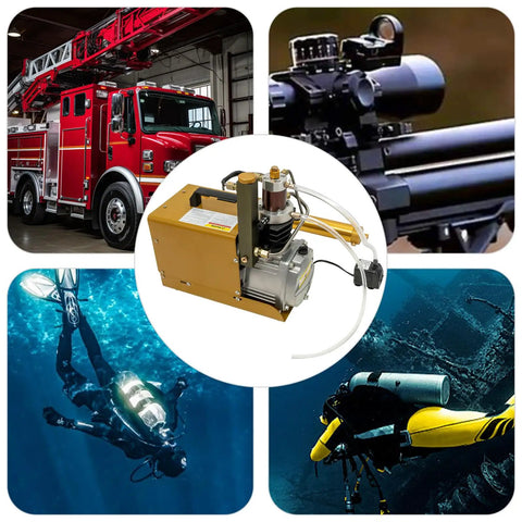 JDINAAS 4500PSI High Pressure Air Compressor 1800W Electric Pump Gun Water Cooled For PCP Filling Industrial Pipeline Testing All Copper Motor Quick Inflate Strong Performance Durable Steel Frame