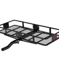 Heavy Duty Cargo Basket Carrier For 2 Inch Receiver Fits Truck And SUV Hitch 60 X 23.5 X 5.5 Inches 500 Lb Capacity angled view