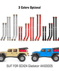 High Clearance Front 4 Link Set For SCX24 Gladiator And Dodge Power Wagon 1/24 RC Crawler Aluminum Black 8 Piece Beefed Up Upgrade Kit Eliminates Axle Wrap Axle Steering Driveshaft Rub By Moving Links Away, black 4-link rods for SCX24 Gladiator