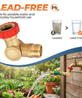 High Flow Three-Quarters Inch Brass GHT Male Swivel Connector With 180 Degree And 360 Degree Rotations Lead Free Corrosion Resistant For Fast Fill And Easy Watering. Lead-free brass RV garden hose connector with 180-degree swivel and 360-degree inlet