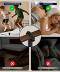 Heavy Duty Adjustable Bed Legs With Grippy Rubber Base Straight Up Reliable Furniture Feet For Sofa Or Dresser shown with safety features.