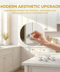 Five Pack Self Adhesive Cabinet Knobs And Drawer Pulls Peel And Stick Stainless Steel No Drill Handles for kitchen cabinets