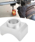 Universal Hydraulic Jack Axle Adapter Lifting Saddle, 6061-T6 Billet Aluminum under axle with bottle jack, Silver.