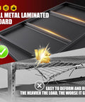 Heavy Duty Metal Garage Shelving Unit 79 Inches Wide By 74 Inches High By 24 Inches Deep Four Tier Adjustable Storage Shelves For Warehouse Workshop And Home Organization Industrial Grade Steel Sturdy And Wobble Free all metal laminated board design