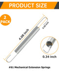 Two Pack Four Inch Double Hook Tension Extension Spring Forged From Superior Heavy Duty Spring Steel Built Tough For Top Shelf Durability And A No Sweat Install On Every Job, 4.08 inch length shown.