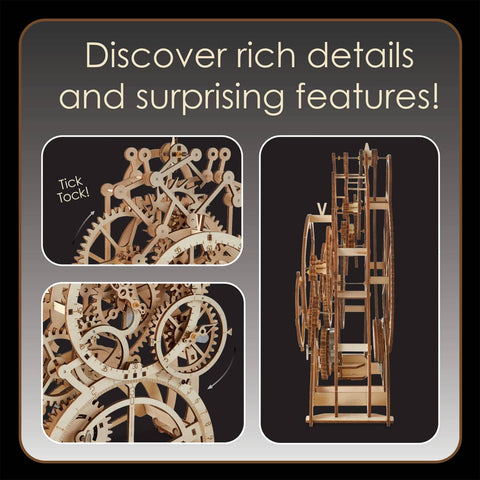 3D Wooden Gear Clock Kit For Teens and Adults ✓