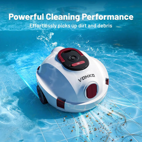 Cordless Robotic Pool Cleaner With 100-Minute Runtime, Dual Suction Ports, Multi-Layer Filtration in pool cleaning dirt and debris