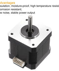 Front view of a NEMA 17 stepper motor (42x42x40mm) with metal shaft and white XH2.54 connector.