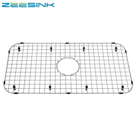 Kitchen Sink Grid 27 And 13 Sixteenths Inch By 14 And 5 Sixteenths Inch Heavy Duty Stainless Steel Sink Protector With Center Drain