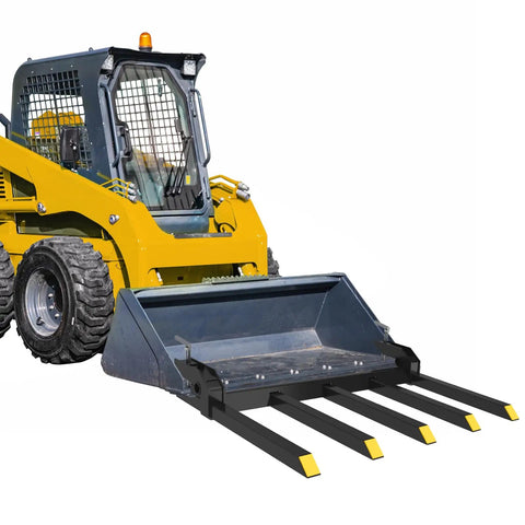 Clamp On Debris Forks For 48 Inch Buckets Heavy Duty Clamp With 2500 Lbs Capacity Pallet Fork Attachments on skid steer