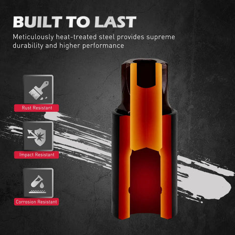 Image of Sixteen Piece Tamper Proof Torx Bit Socket Set With Magnetic Organizer showcasing rust, impact, and corrosion resistance.