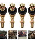 Two Pairs M10 Tie Rod End Ball Joint Kit for Go Karts and ATVs, heavy-duty iron construction, bolt-on install