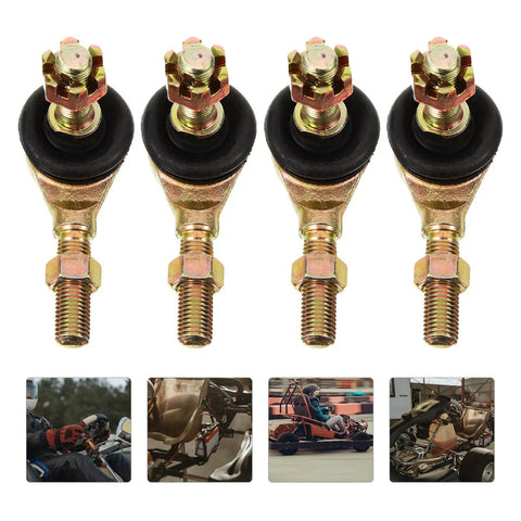 Two Pairs M10 Tie Rod End Ball Joint Kit for Go Karts and ATVs, heavy-duty iron construction, bolt-on install
