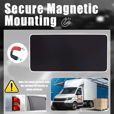 Delivery Vehicle Magnet Sign Set 9x4 Inches Weatherproof Reflective Warnings for Frequent Stops, Easy Mount on Truck