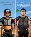 Youth Padded Compression Shirt Chest Protector Pads Heart Sternum Guard for Football Basketball Lacrosse before after