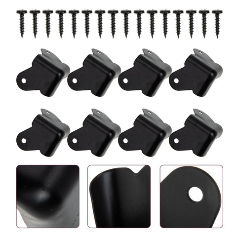 Iron Corner Guard Protector with Black Finish for Furniture and Speakers, Heavy Duty Metal Angle Corner Guard with screws shown