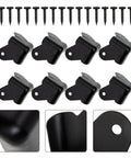 Iron Corner Protectors Black Metal For Furniture And Speaker Cabinets Eight Pack Anti Collision Guards and screws shown above.