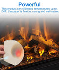 Ceramic fiber gasket paper, 1/8 in thick, 7×10 in; close-up view with fireplace background for wood/pellet stoves
