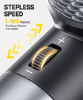 Close-up of Gust B11 Mix 110000RPM Electric Air Duster And Portable Fan's stepless speed control dial with gears 1-100.
