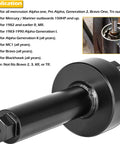 Side view of black metal bearing carrier retainer wrench tool for Mercruiser Alpha One outdrives