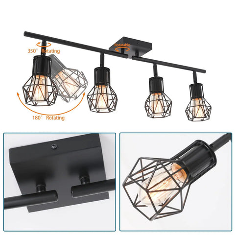 Get Your Kitchen Looking Fresh With These Adjustable Industrial Black Track Lighting Fixtures That Rotate Fully For Perfect Ceiling Lighting In Living Room Dining And Hallway Spaces