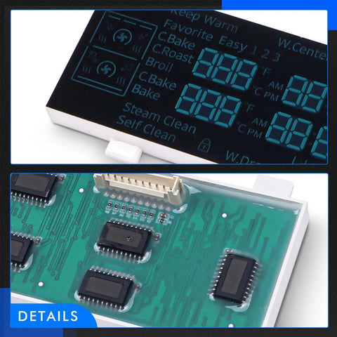 Premium LED Display Board Replacement For Samsung Electric Range Ovens And Stoves, Fits NE59J7850WS, NE59J7850WG, NE59J7750WS Models, Plug And Play Install, Upgraded Bright Display, Better Than OEM Quality, Durable And Reliable.