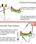 Electromagnet experiment with wires in Magnetism And Electricity STEM Kit For Kids 70 Piece Set Hands On Physics Experiments.