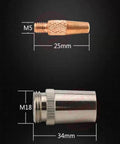 Close-up of nozzles measuring 25mm and 34mm for Aluminum Spool Gun For MIG Welders Fits Millermatic 140 141 211 And Spoolmate 100.