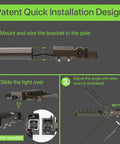 Installation guide for 200W LED Parking Lot Light With 30000LM Dusk To Dawn Photocell IP65 Waterproof Area Lighting