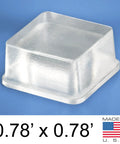 Clear Tall Square Self Adhesive Rubber Feet Pads 0.78 Inch Wide By 0.38 Inch High, USA made, ideal for electronics and furniture