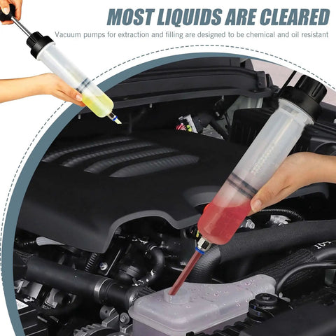 Driveway Ready Manual Oil Extraction Pump For Cars 200Cc Vacuum Fluid Siphon Tool, extracting coolant from engine