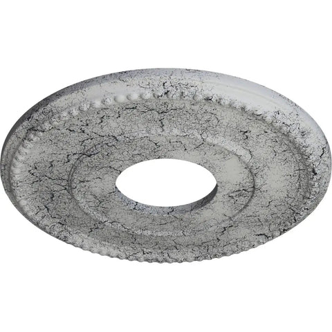 Bradford Hand Painted Ceiling Medallion With Crackle Finish In Ultra Pure White Lightweight 12-1/8 Inch Diameter Deep Relief Detail