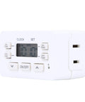 24 Hour Digital Plug Timer With One Polarized Outlet No Fuss Two Programmable On Off Cycles For Lamps And Indoor Lighting 125VAC