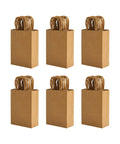 100 Pack Small Brown Kraft Paper Gift Bags With Handles 5.8x3.2x8.25 Inches Natural Kraft Bags for retail and gifts