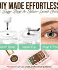Step-by-step use of the Beast Mode Strong Hold Lash Cluster Glue For Up To 4 Weeks, Waterproof Adhesive, showing application process.