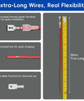 Speaker Wire Connector Kit With 30 Insulated Spade Terminals For 18AWG Cable including pre-crimped spade and male terminal.